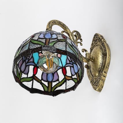 Brilagi - applique murale Tiffany en vitrail LORAS 1xE27/40W/230V