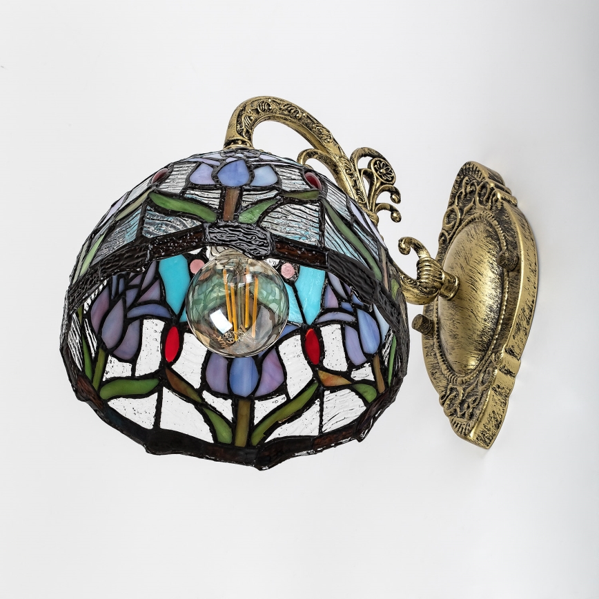 Brilagi - applique murale Tiffany en vitrail LORAS 1xE27/40W/230V