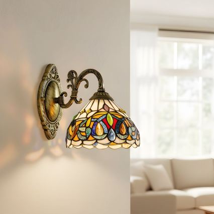Brilagi - Applique murale Tiffany en vitrail LUISA 1xE27/40W/230V