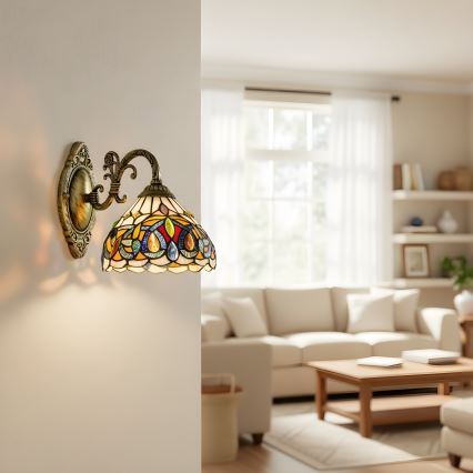 Brilagi - Applique murale Tiffany en vitrail LUISA 1xE27/40W/230V