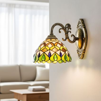 Brilagi - applique murale Tiffany en vitrail MARGARET 1xE27/40W/230V