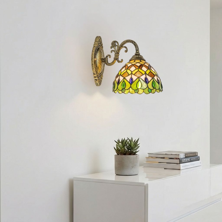 Brilagi - applique murale Tiffany en vitrail MARGARET 1xE27/40W/230V