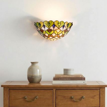Brilagi - Applique murale Tiffany en vitrail MARGARET 1xE27/40W/230V