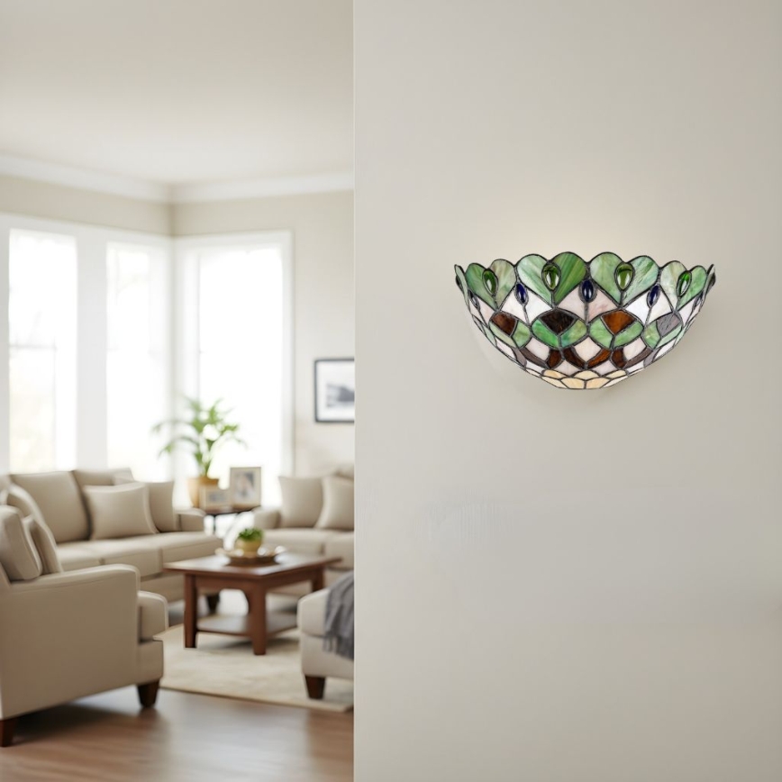 Brilagi - Applique murale Tiffany en vitrail MARGARET 1xE27/40W/230V