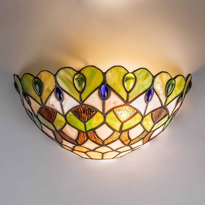 Brilagi - Applique murale Tiffany en vitrail MARGARET 1xE27/40W/230V