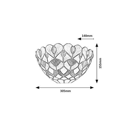 Brilagi - Applique murale Tiffany en vitrail MARGARET 1xE27/40W/230V