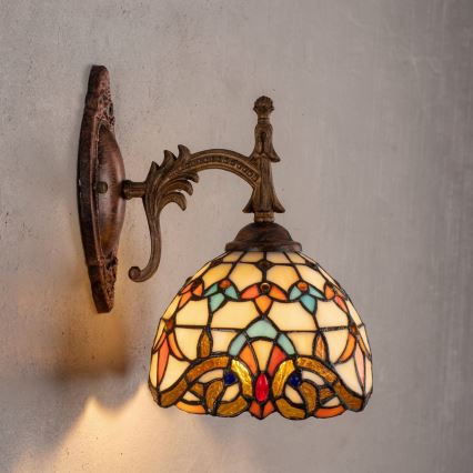 Brilagi - Applique murale Tiffany en vitrail MIRABELLA 1xE14/40W/230V