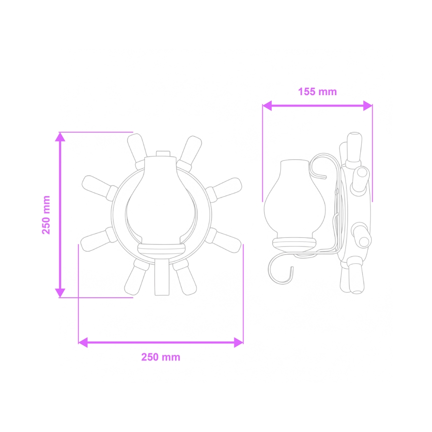 Brilagi - Applique murale TIMONA 1xE14/40W/230V hêtre/noyer