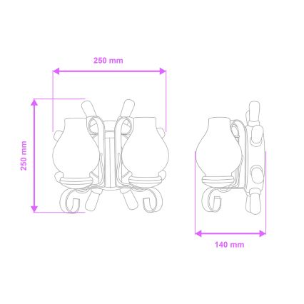Brilagi - Applique murale TIMONA 2xE14/40W/230V hêtre/noyer
