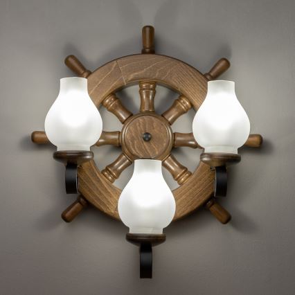 Brilagi - Applique murale TIMONA 3xE14/40W/230V hêtre/noyer