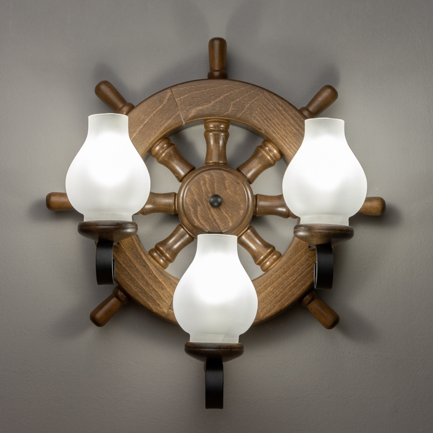 Brilagi - Applique murale TIMONA 3xE14/40W/230V hêtre/noyer