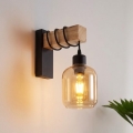 BRILAGI - Applique murale WOOD GLASS 1xE27/60W/230V pin/noir/brun fumé