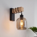 BRILAGI - Applique murale WOOD GLASS 1xE27/60W/230V pin/noir/gris fumé