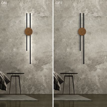 Brilagi - Applique murale WOODY COLLINE LED/15W/230V 80 cm chêne noyer