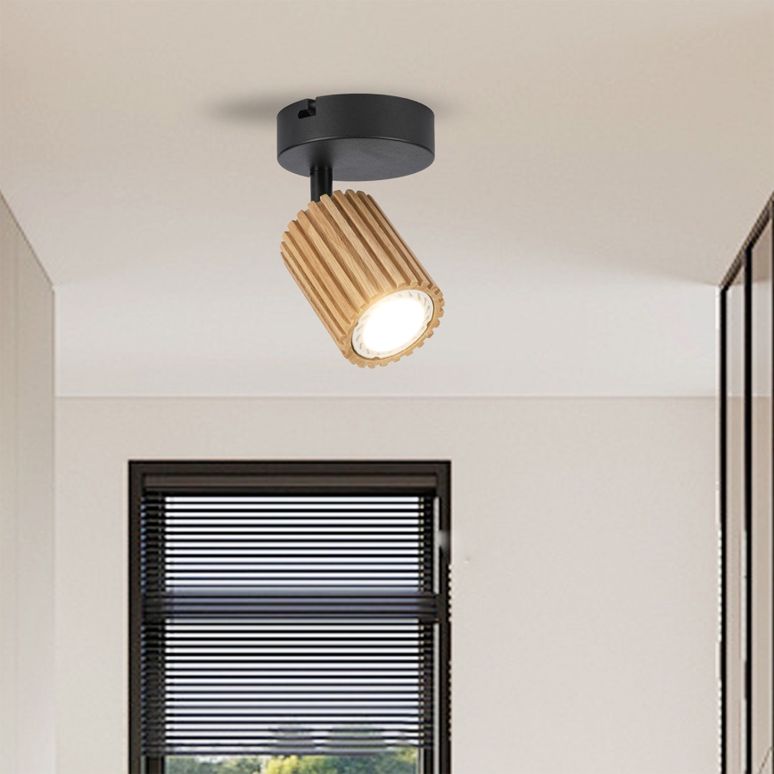 Brilagi - Applique spot murale MODERN WOOD 1xGU10/8W/230V bois/noir