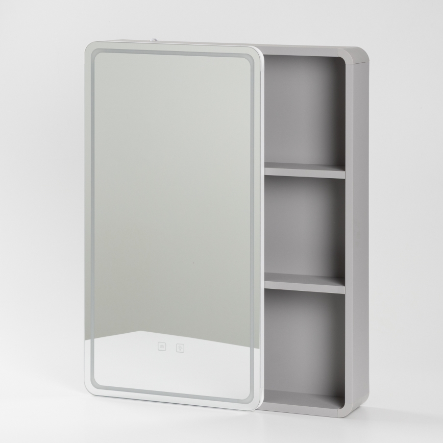 BRILAGI - Armoire miroir de salle de bains LED rétroéclairée AVOLA SINGLE 55x70 cm
