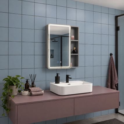 BRILAGI - Armoire miroir de salle de bains LED rétroéclairée AVOLA SINGLE 55x70 cm