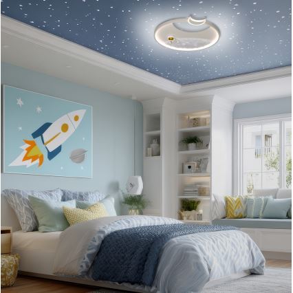 Brilagi - LED-dimbare plafondlamp voor kinderkamer ASTRO LED/20W/230V Ø 50 cm 3000-6000K astronaut + afstandsbediening
