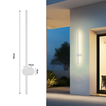 Brilagi - Applique murale d'extérieur LED AURA 12W 230V 3000K IP54 65 cm blanc IRC 90
