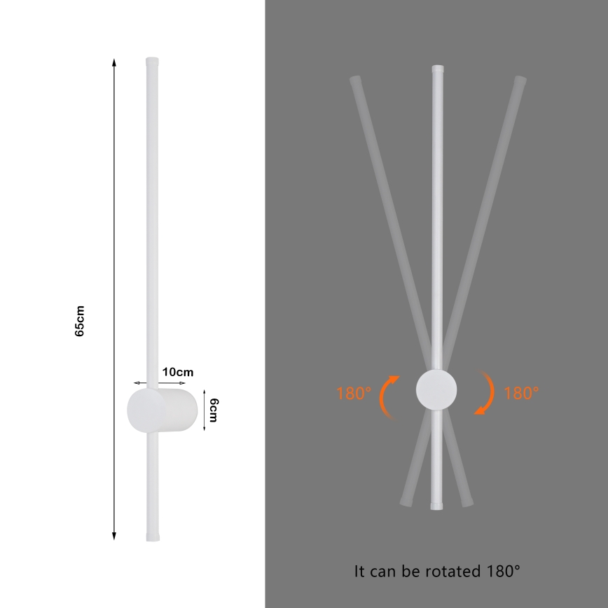 Brilagi - Applique murale d'extérieur LED AURA 12W 230V 3000K IP54 65 cm blanc IRC 90