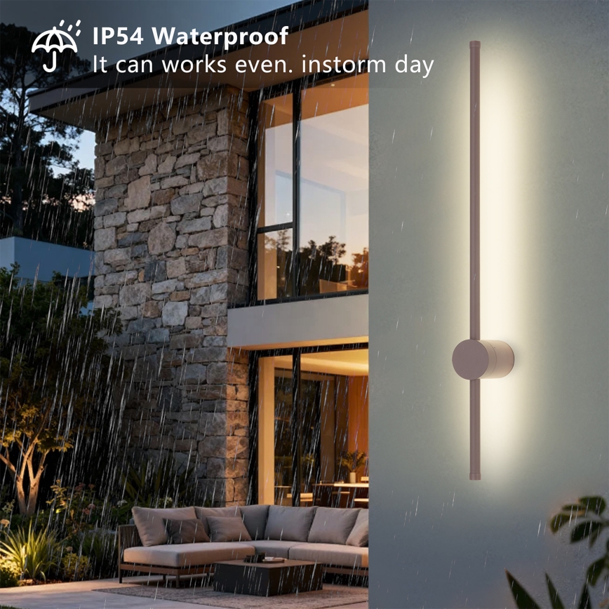 Brilagi - LED buitenwandlamp AURA LED/12W/230V 3000K IP54 65 cm bruin CRI 90
