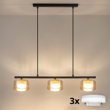 Brilagi - AURA LUX hanglamp aan kabel 3xGX53/30W/230V zwart/goud
