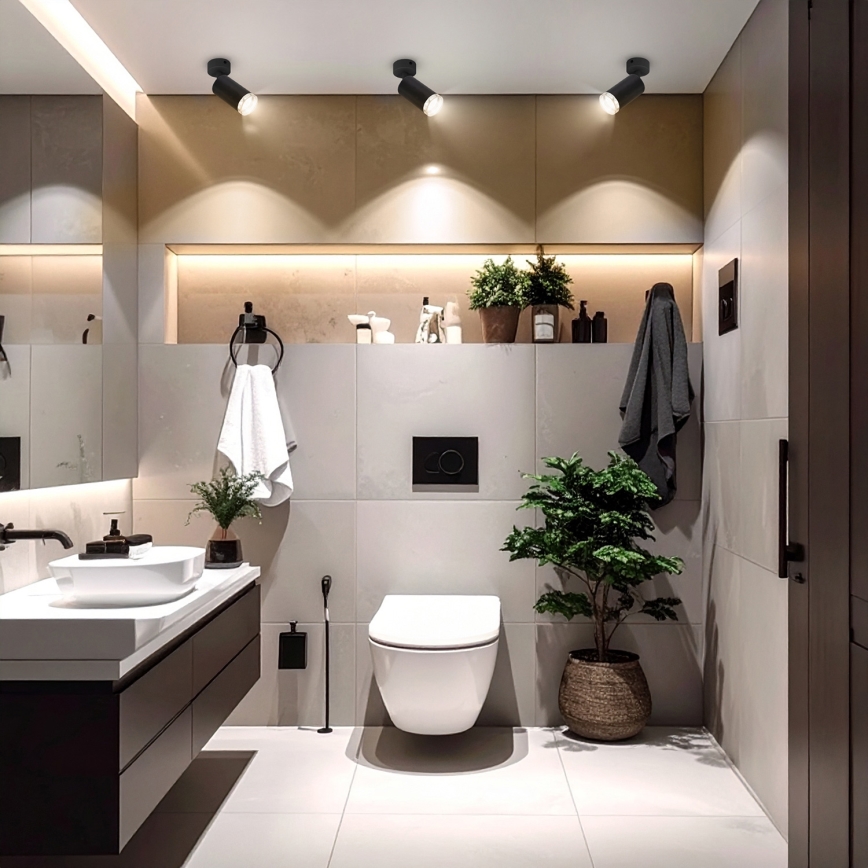 Brilagi - Badkamer spot SELE 1xGU10/30W/230V IP44 zwart