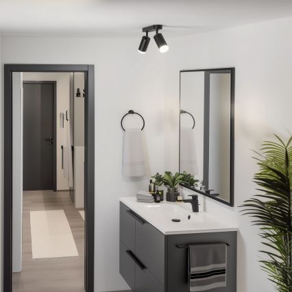 Brilagi - Badkamer spot SELE 2xGU10/30W/230V IP44 zwart