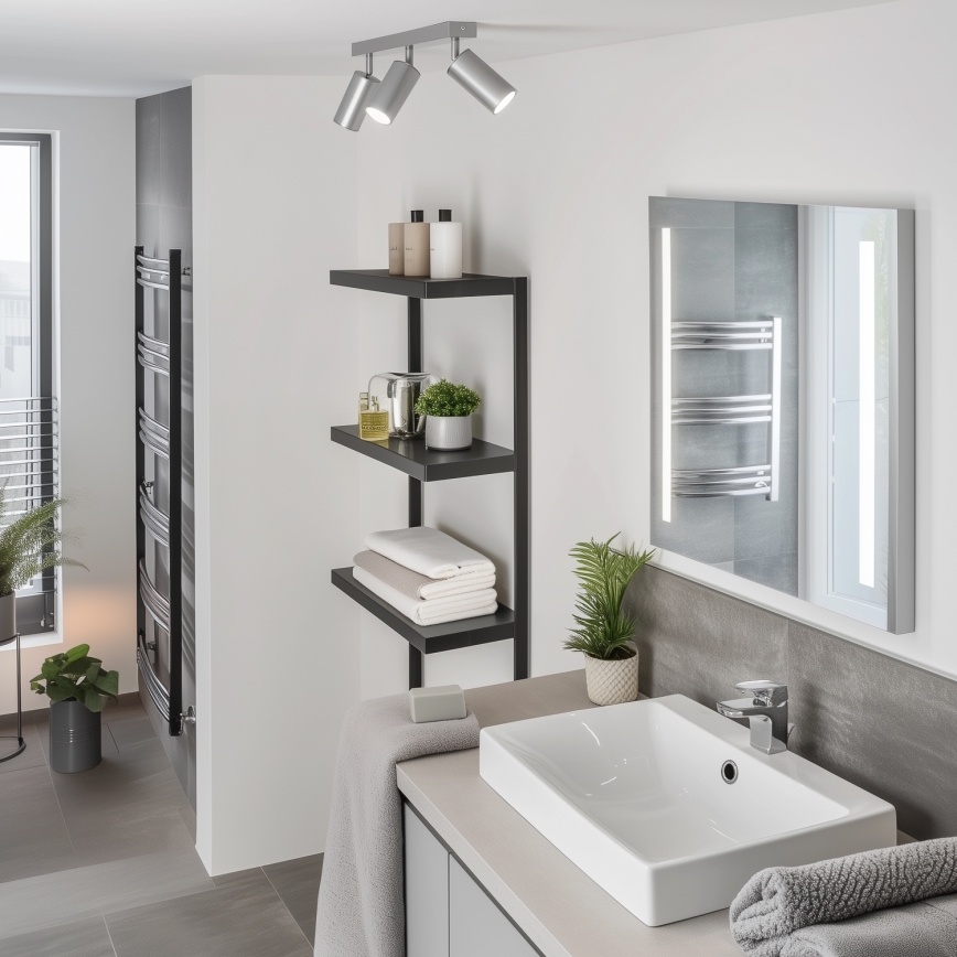 Brilagi - Badkamer spot SELE 3xGU10/30W/230V IP44 zilver