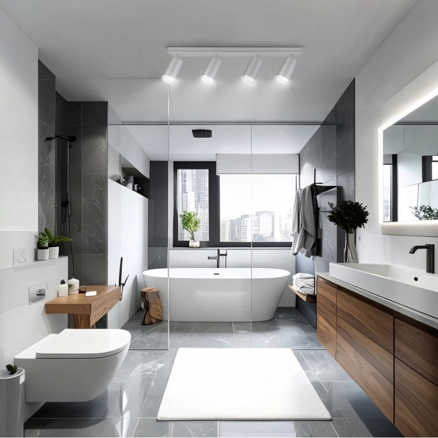 Brilagi - Badkamer spot SELE 4xGU10/30W/230V IP44 zilver