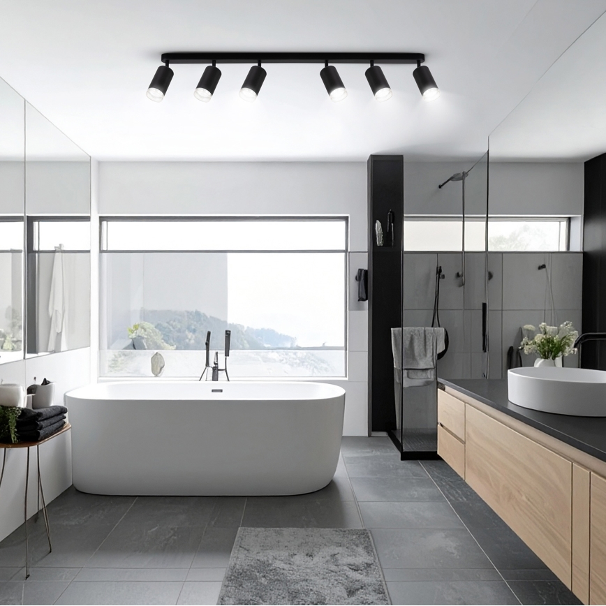 Brilagi - Badkamer spot SELE 6xGU10/30W/230V IP44 zwart