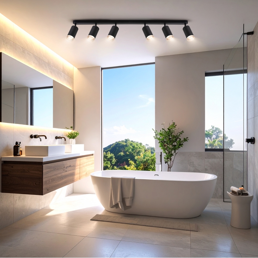 Brilagi - Badkamer spot SELE 6xGU10/30W/230V IP44 zwart
