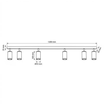 Brilagi - Badkamer spot SELE 6xGU10/30W/230V IP44 zwart