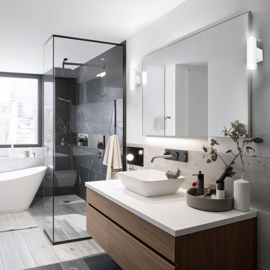 Brilagi - Badkamer wandspot SELE AQUA 2xGU10/30W/230V IP44 wit