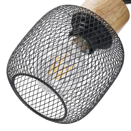 Brilagi - BASKLITE spotarmatuur 3xE27/15W/230V hout/zwart