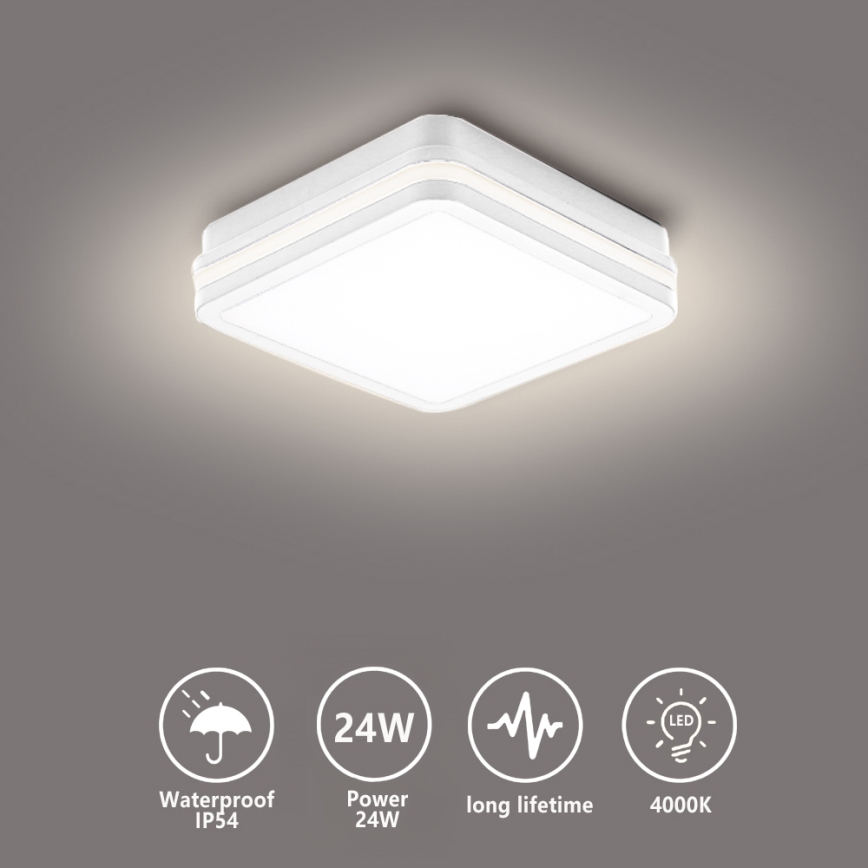 Brilagi - BENE LED/24W/230V buitenlamp 26x26 cm wit IP54