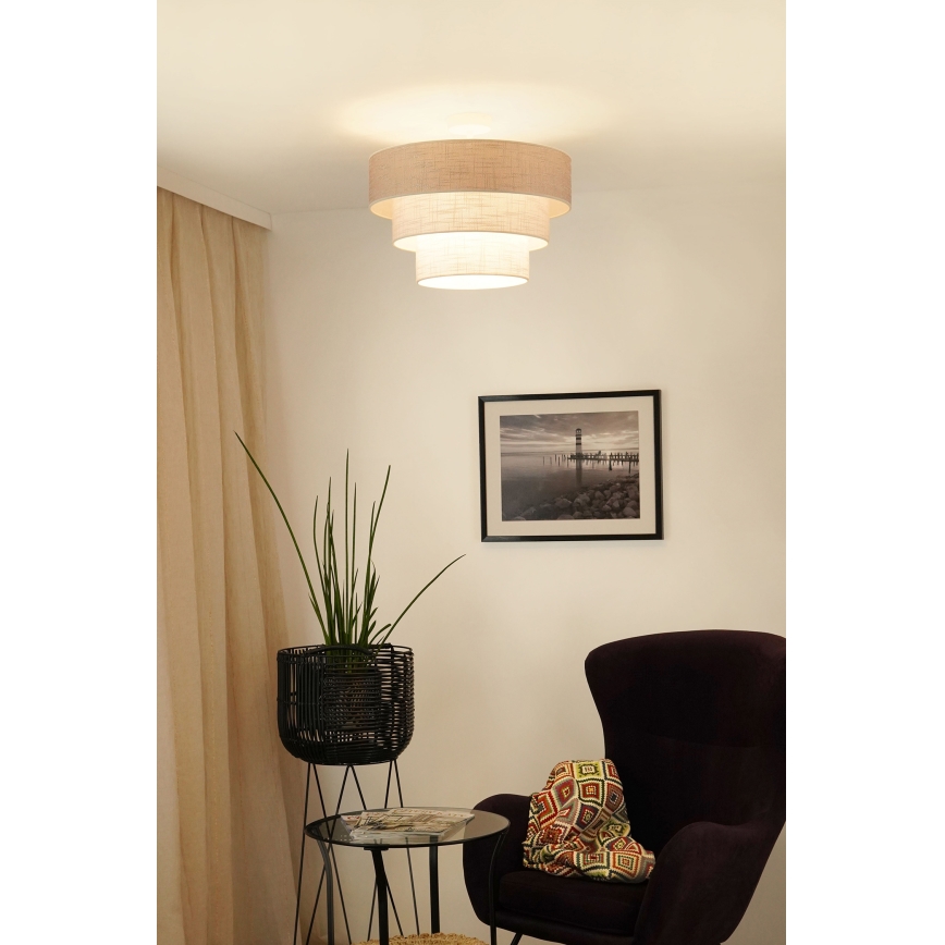 Brilagi - Bevestigde hanglamp ALASKA LUNETA 1xE27/15W/230V diameter 45 cm grijs/crème