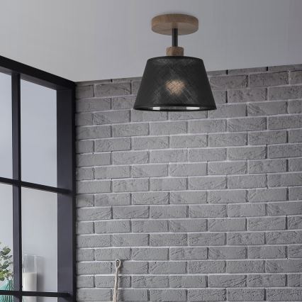 Brilagi - Bevestigde hanglamp ANTHONY 1xE14/60W/230V eiken/zwart