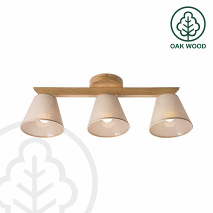 Brilagi - Bevestigde hanglamp ANTHONY 3xE14/40W/230V eiken/beige