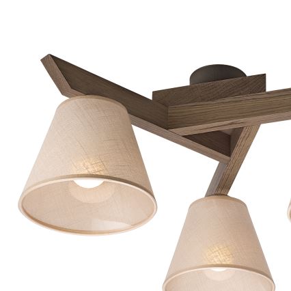 Brilagi - Bevestigde hanglamp ANTHONY 3xE14/40W/230V eiken/beige