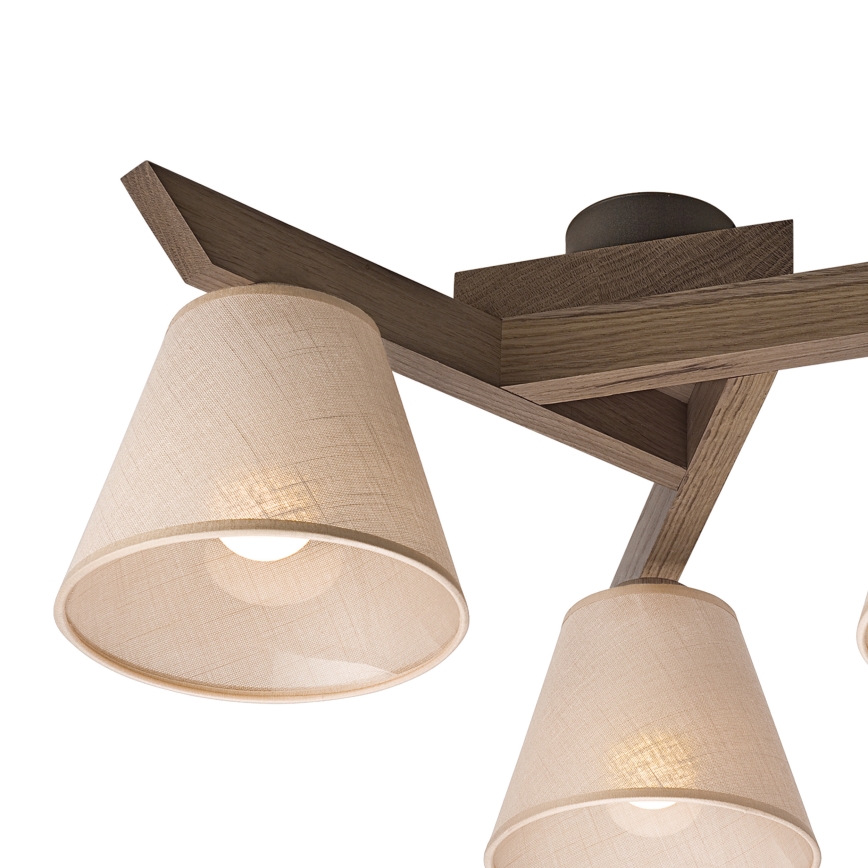 Brilagi - Bevestigde hanglamp ANTHONY 3xE14/40W/230V eiken/beige