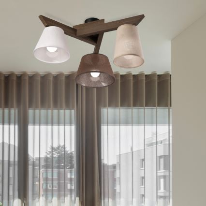 Brilagi - Bevestigde hanglamp ANTHONY 3xE14/40W/230V eiken