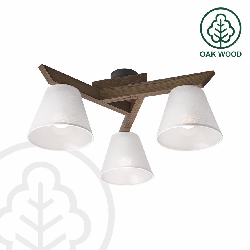 Brilagi - Bevestigde hanglamp ANTHONY 3xE14/40W/230V eiken/wit