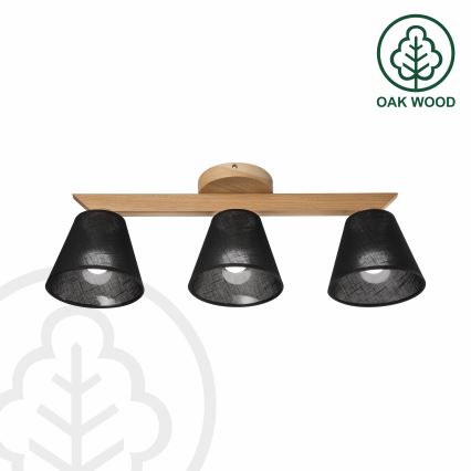 Brilagi - Bevestigde hanglamp ANTHONY 3xE14/40W/230V eiken/zwart