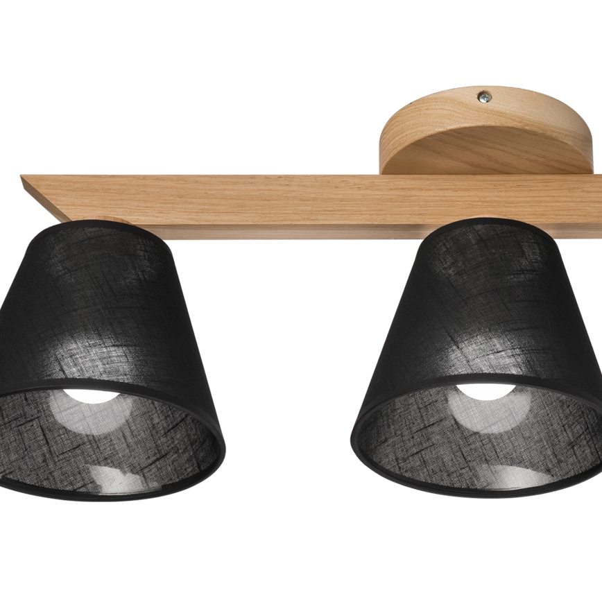 Brilagi - Bevestigde hanglamp ANTHONY 3xE14/40W/230V eiken/zwart