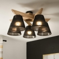 Brilagi - Bevestigde hanglamp ANTHONY 5xE14/40W/230V eiken/zwart