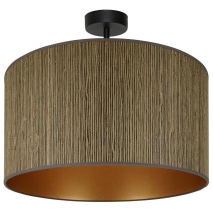 Brilagi - Bevestigde hanglamp BOSTON ROLLER 1xE27/15W/230V diameter 45 cm stro bruin/goud