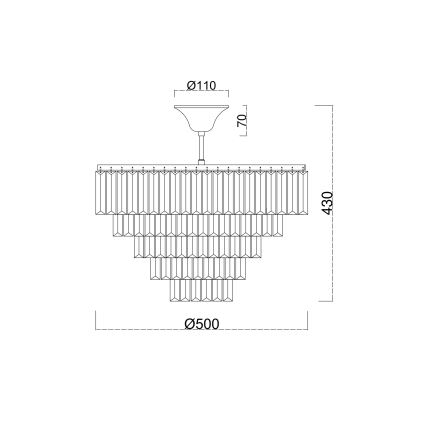 Brilagi - Bevestigde hanglamp CRYSTAL 5xE14/40W/230V glanzend chroom