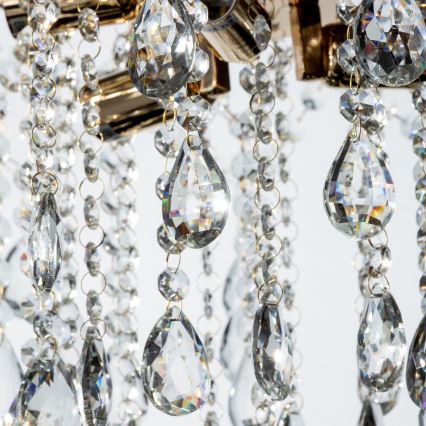 Brilagi - Bevestigde hanglamp CRYSTAL 6xE14/60W/230V goud