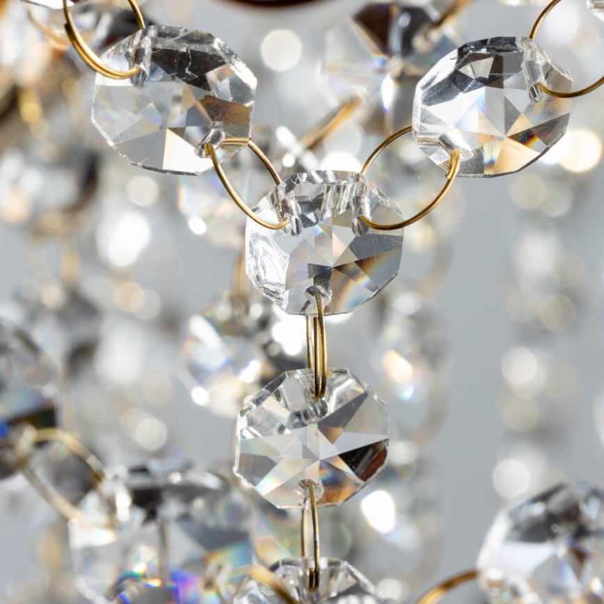 Brilagi - Bevestigde hanglamp CRYSTAL 6xE14/60W/230V goud